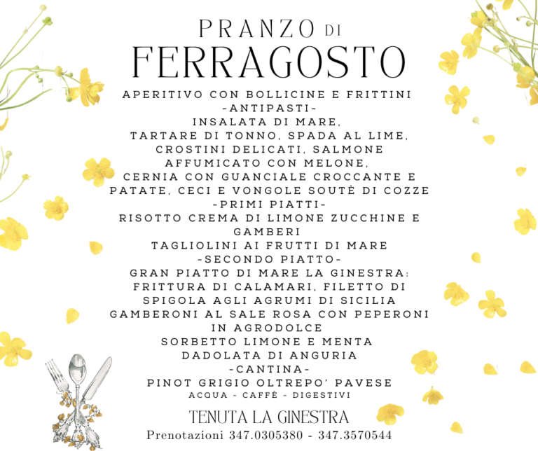 menu ferragosto